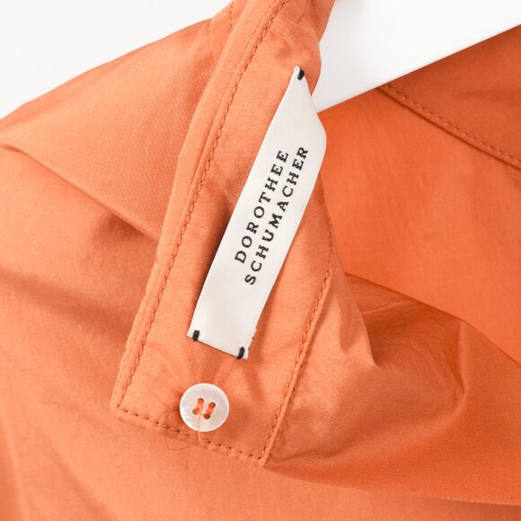 Dorothee Schumacher Spring 2019 Orange Taffeta Oversized Button-Up Shirt - Picture 8 of 10